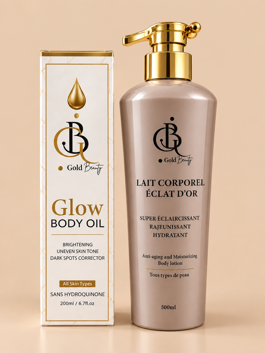 Duo Corporel- Eclat suprême-lait corporel et glow booster oil